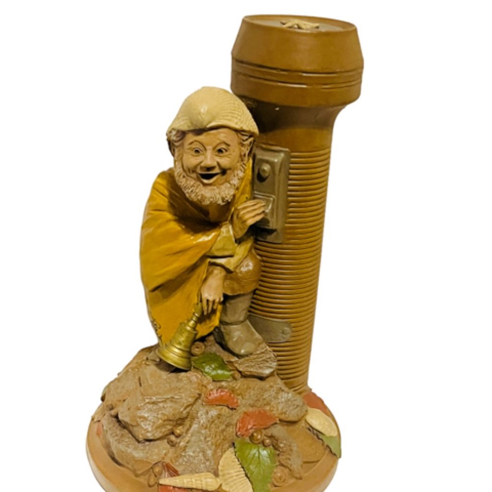 Tom Clark Gnome Figurine vtg sculpture SIGNED elf Cairn Stormy Flashlight light